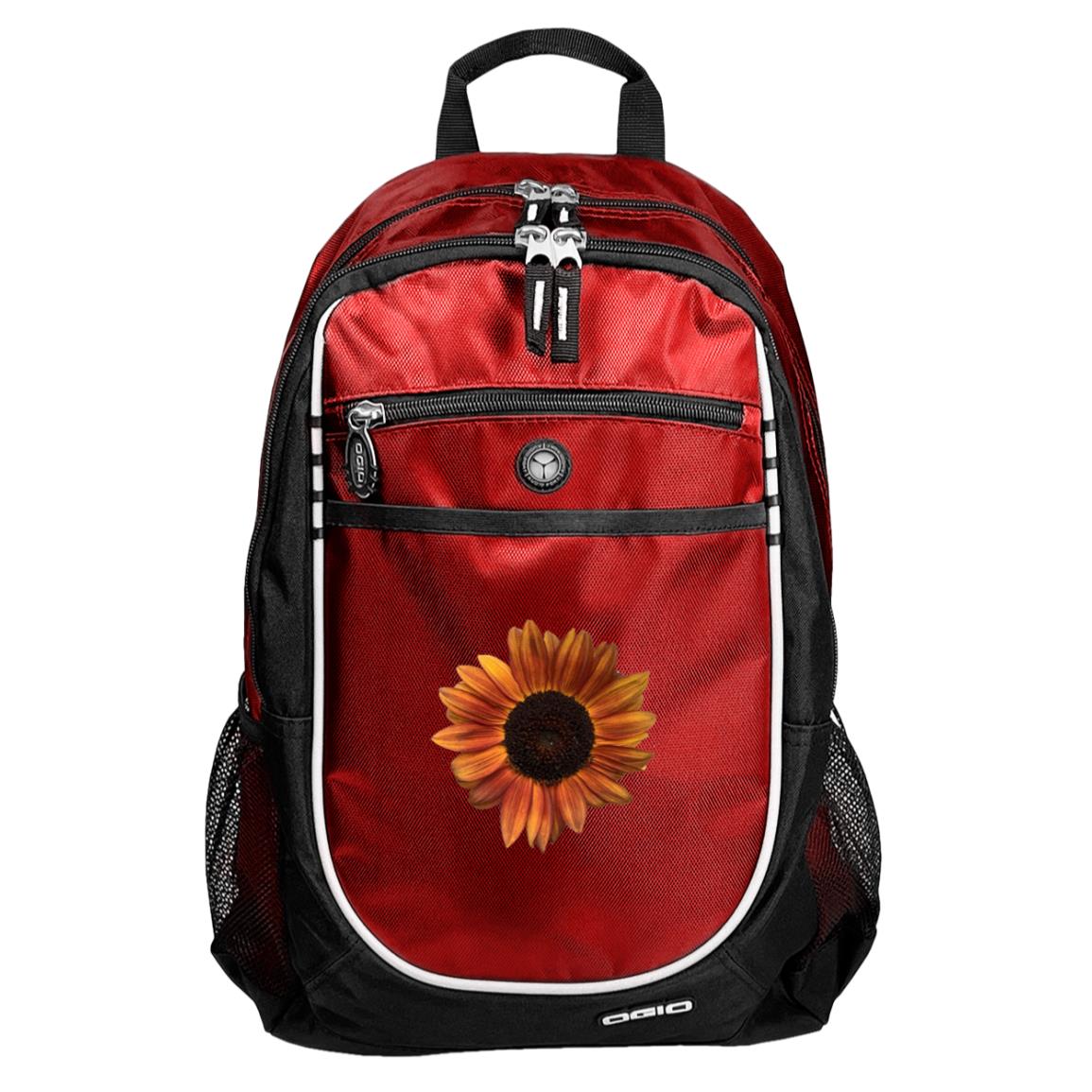 Red sport backpack red sunflower