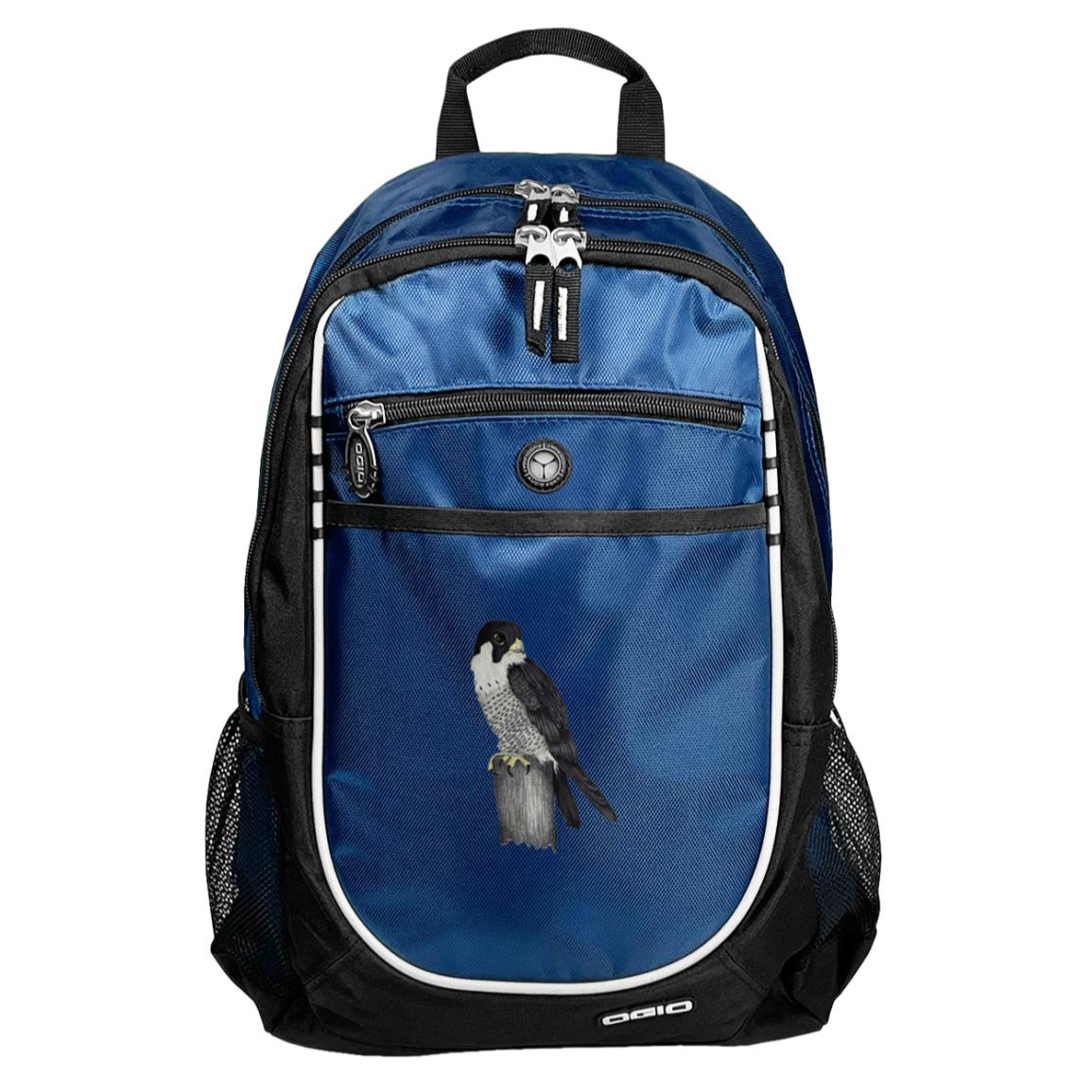 Blue sport backpack peregrine falcon