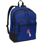 Blue poly canvas back pack fly algaric mushroom fungus