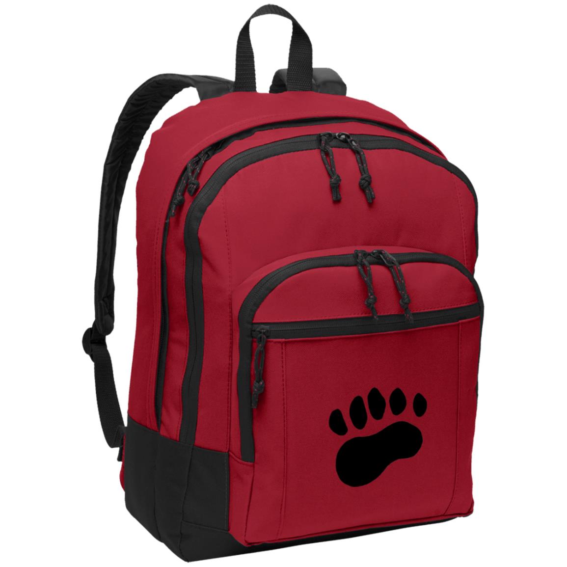 Red poly canvas pack pack bear paw