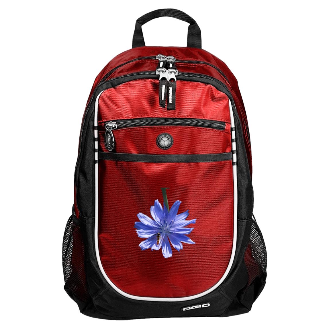 Red sport backpack blue chicory