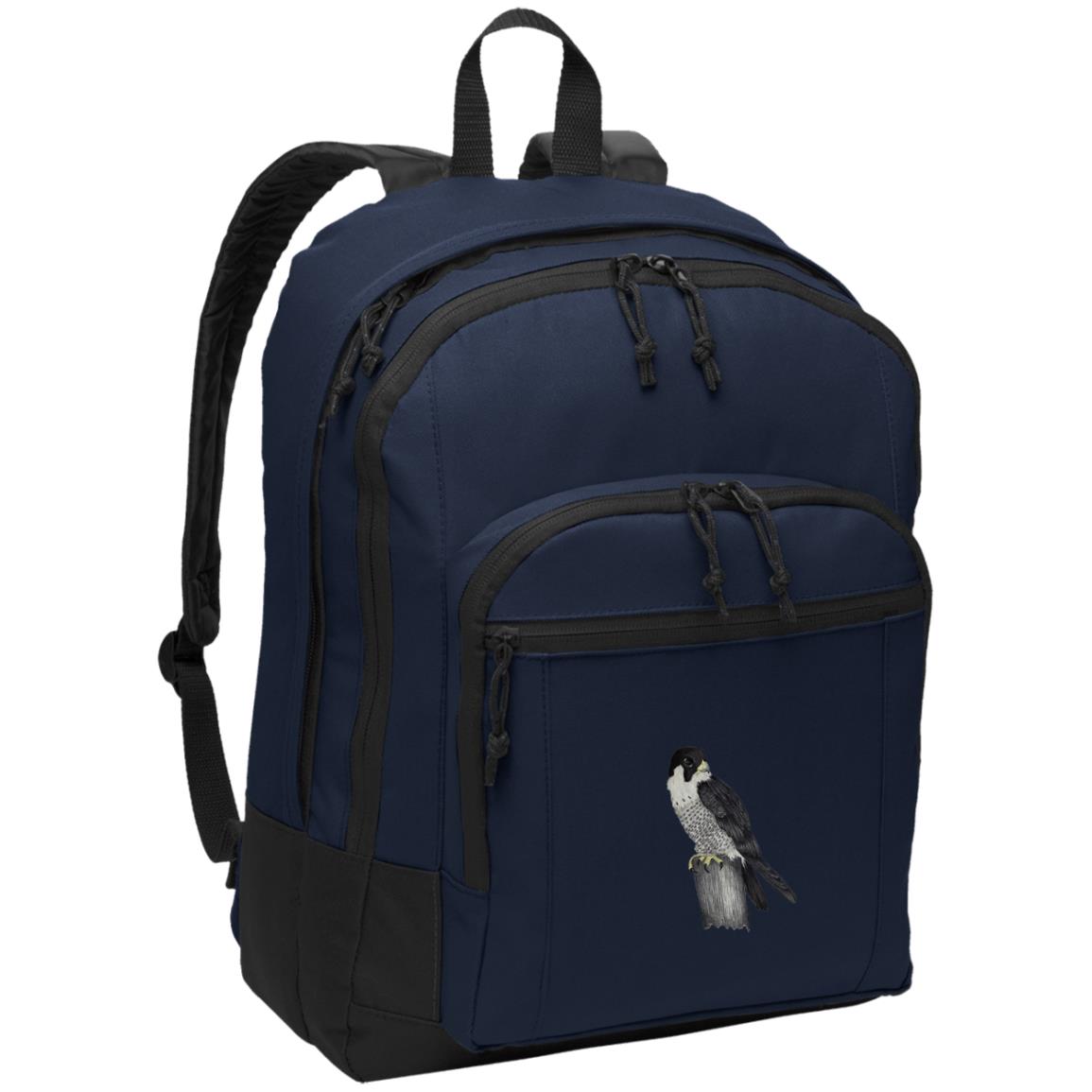 Navy poly canvas back pack peregrine falcon