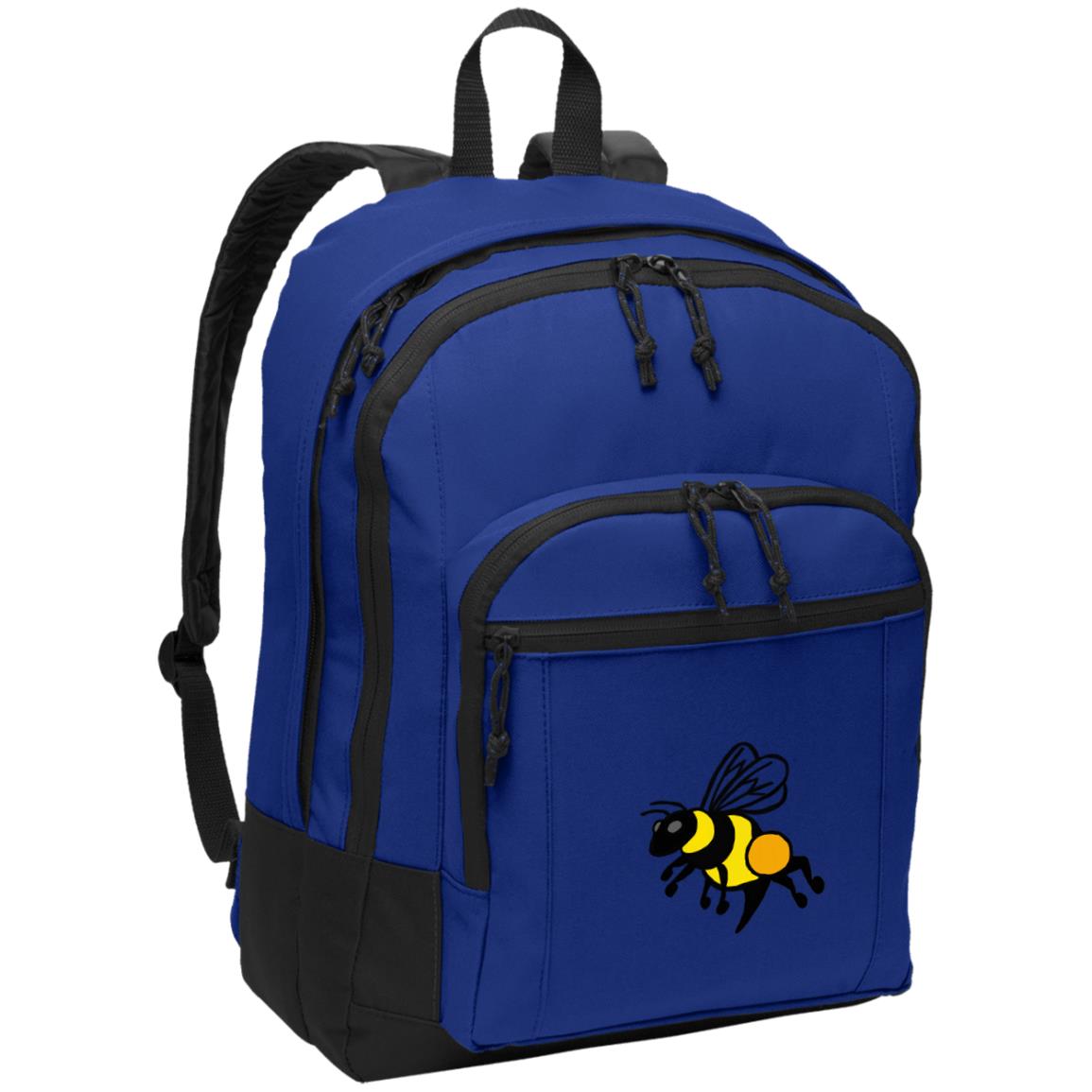 Blue poly canvas back pack honeybee