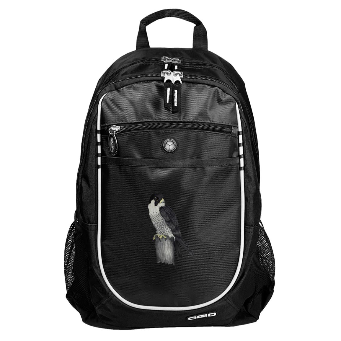 Black sport backpack peregrine falcon