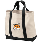 Cotton Canvas market tote red fox