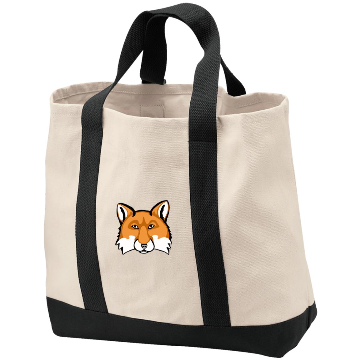 Cotton Canvas market tote red fox