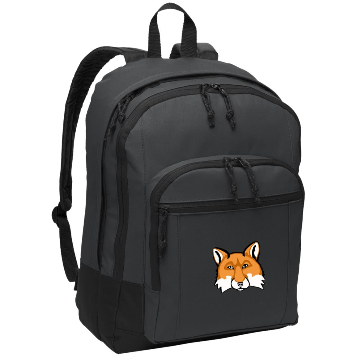 Grey poly daypack with red fox image