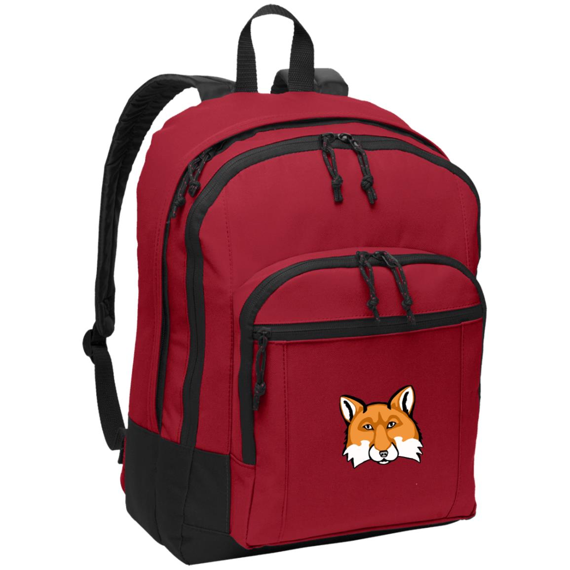 Red poly daypack with  red fox image