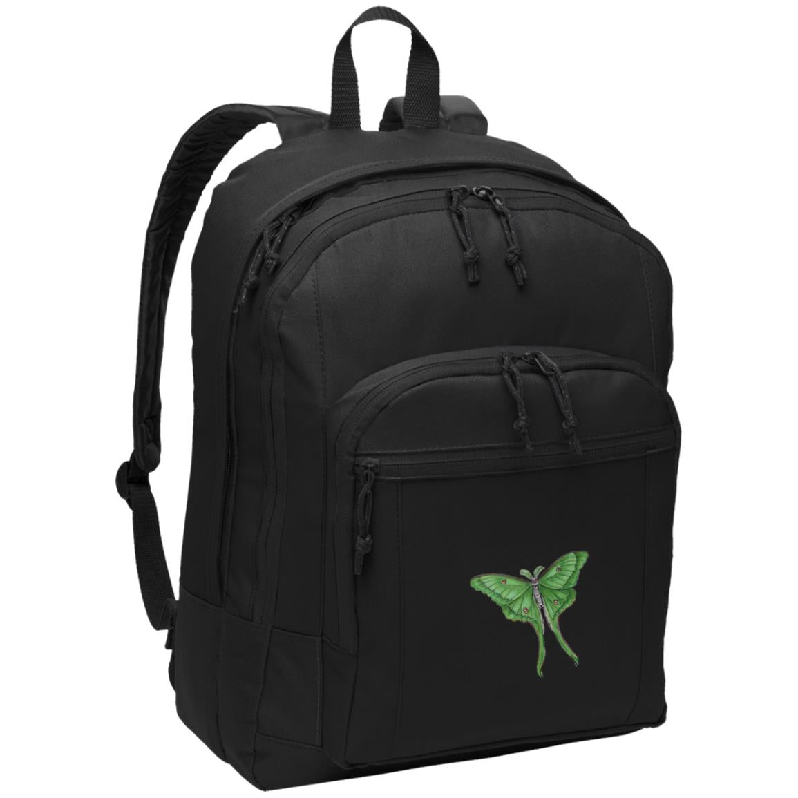 Black poly canvas back pack luna moth