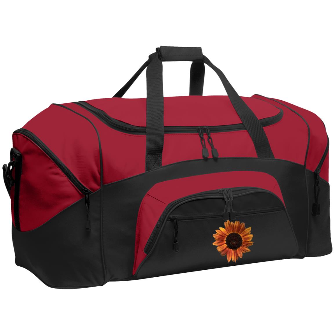 Duffel Bag (Large) Red Sunflower 2