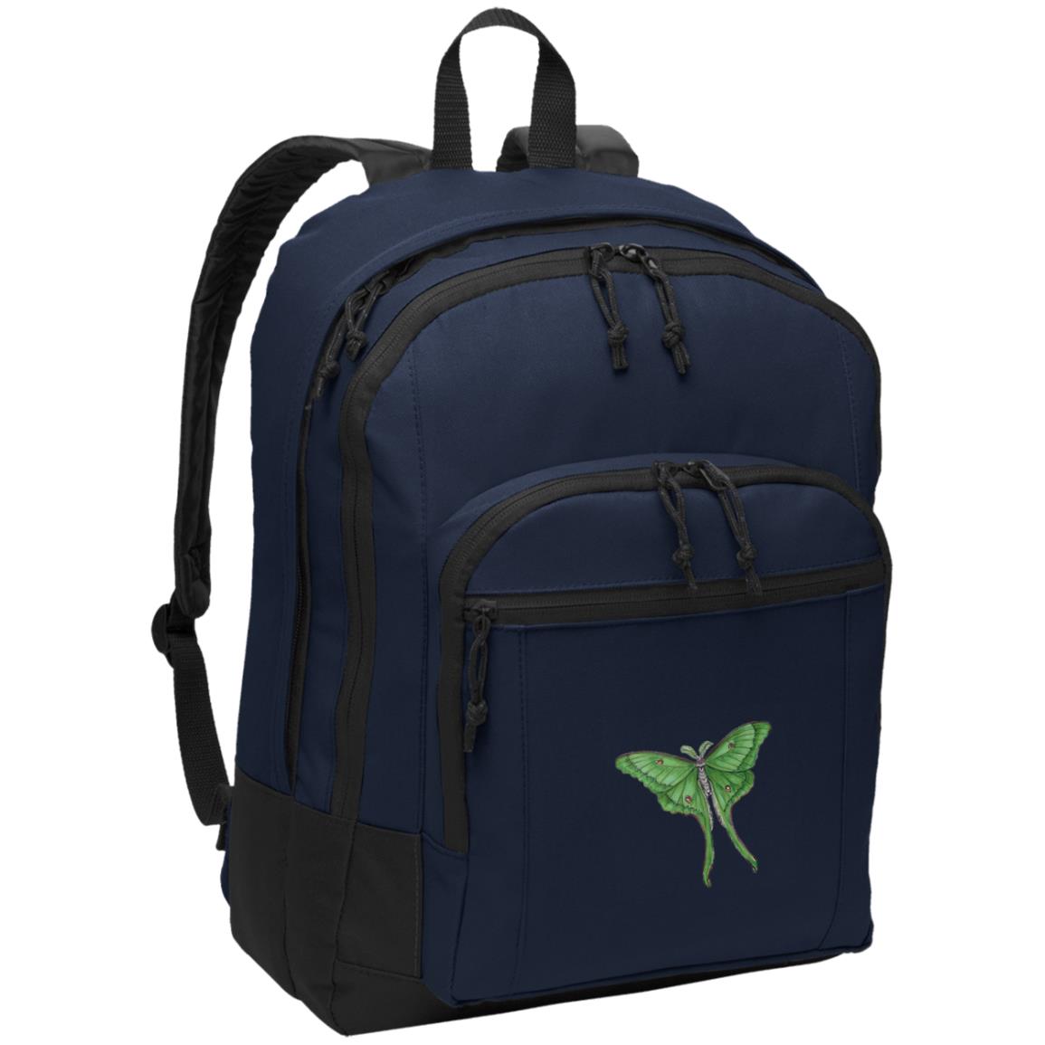 Navy poly canvas back pack luna moth