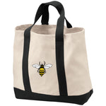 Cotton Canvas market tote honeybee