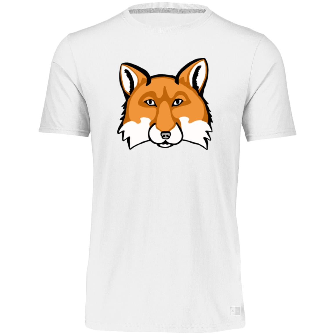 White Men’s poly blend tee red fox