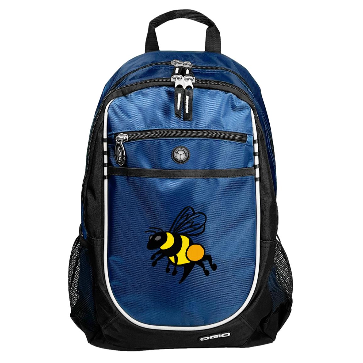 Blue sport backpack honeybee