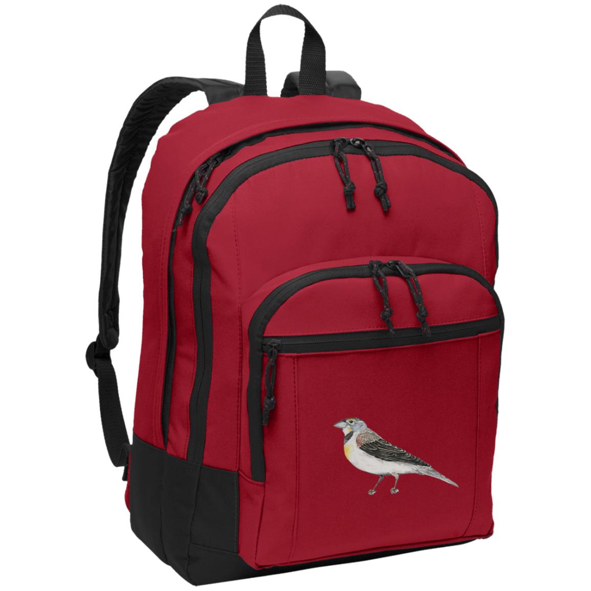 Red poly canvas back pack dickcissel