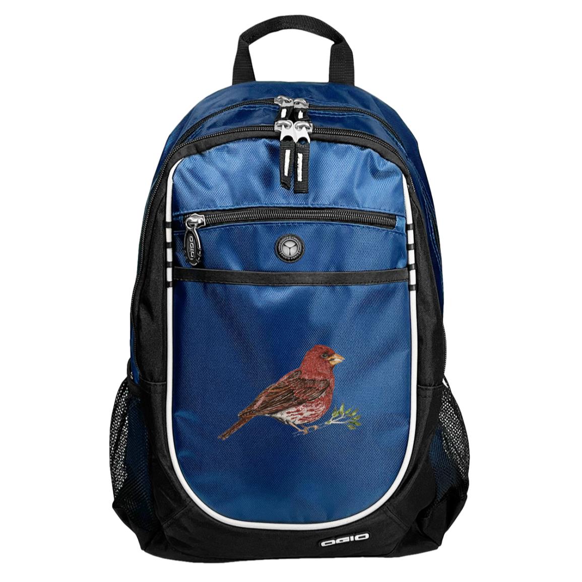 Blue sport backpack purple finch