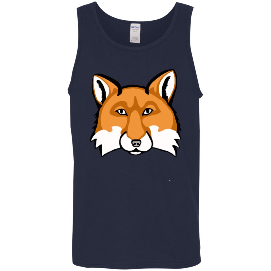 Navy Men’s pure sustainable cotton  tank red fox