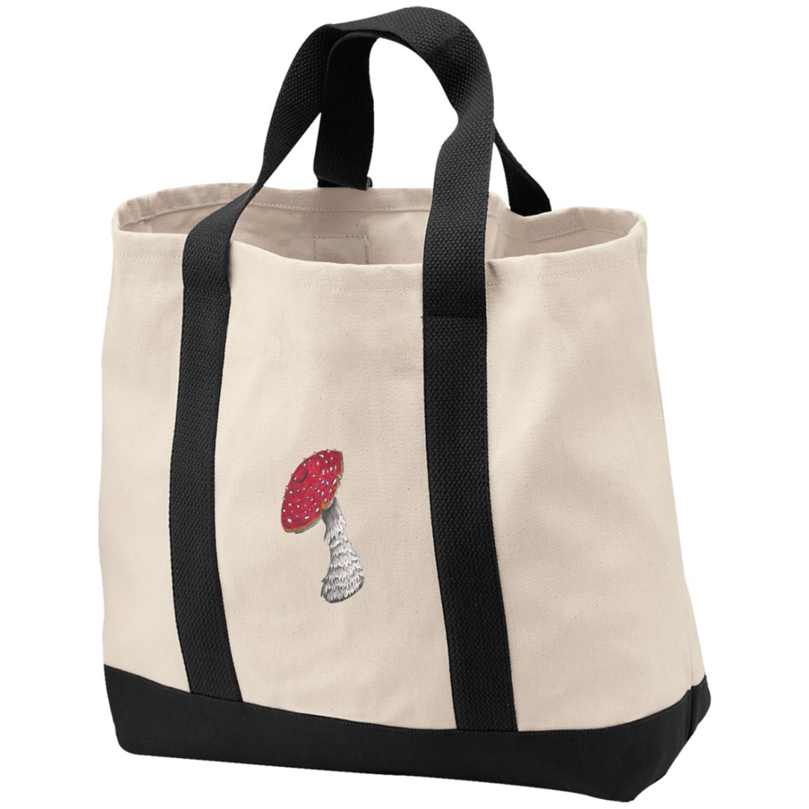 Cotton Canvas market tote fly algaric mushroom