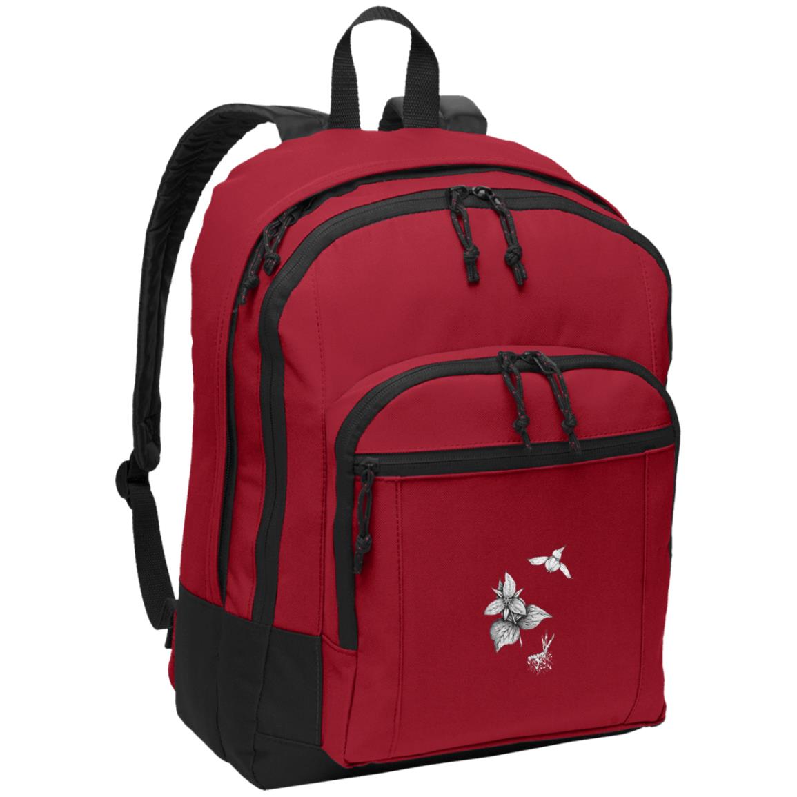 Red day pack with red trillium image