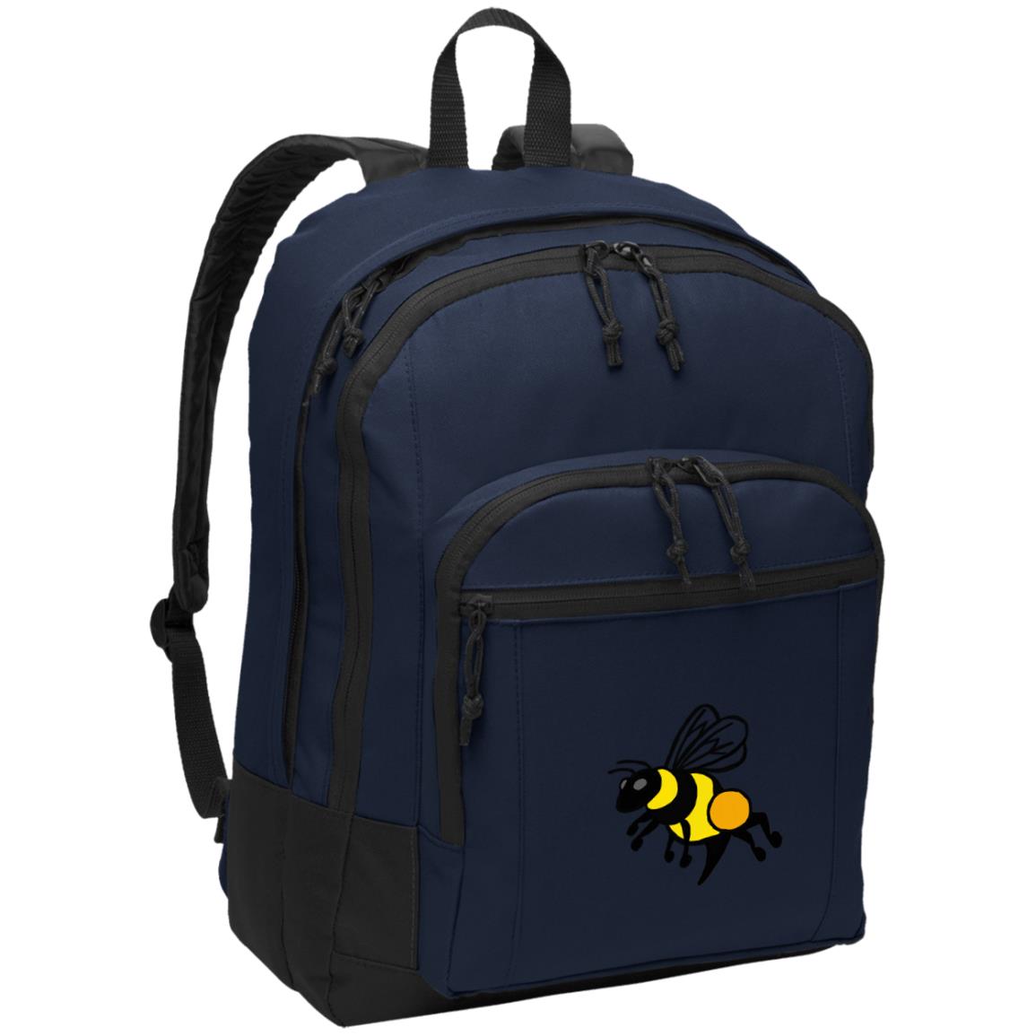 Navy poly canvas back pack honeybee