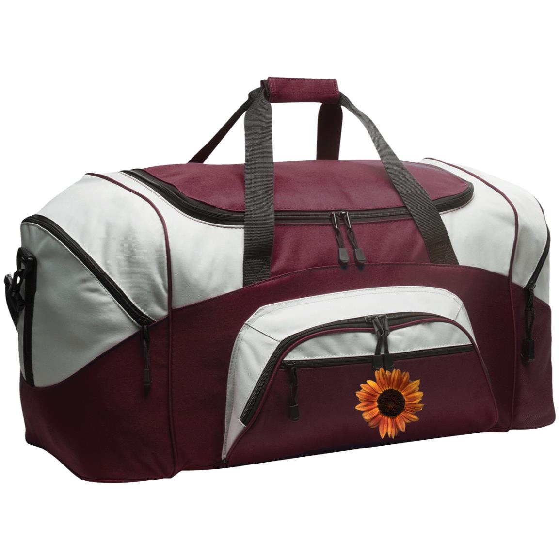 Duffel Bag (Large) Red Sunflower 2