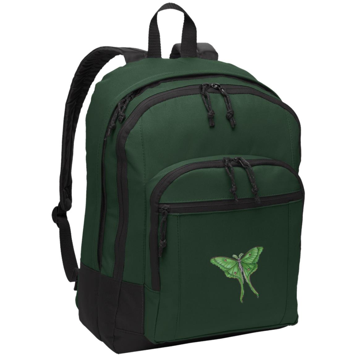 Green poly canvas back pack luna moth