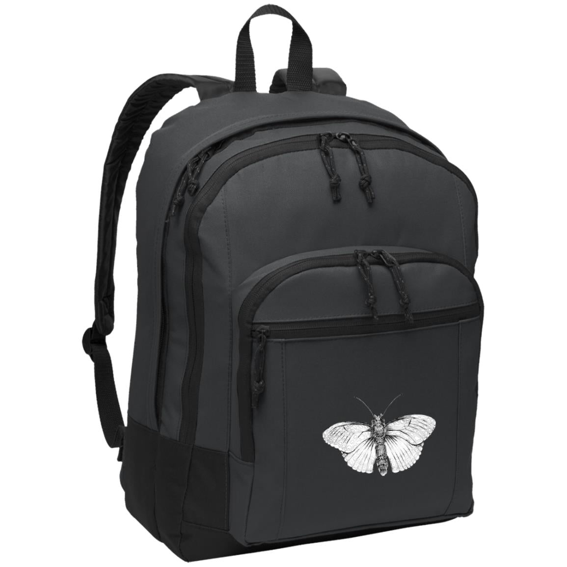 Grey poly canvas back pack checkerspot butterfly