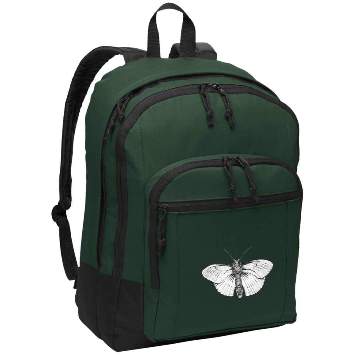 Green poly canvas back pack checkerspot butterfly