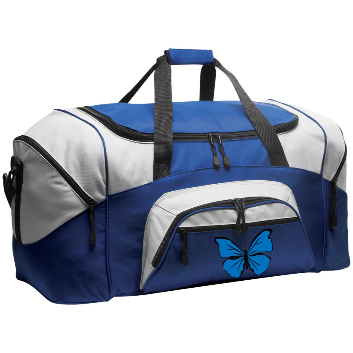 Duffel Bag (Large) Cramer's Blue Morpho Butterfly 1