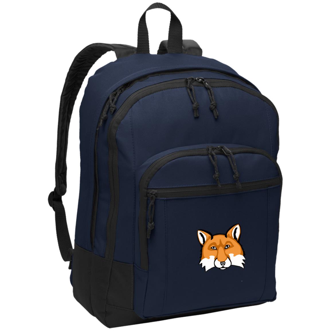 Navy poly daypack with red fox image