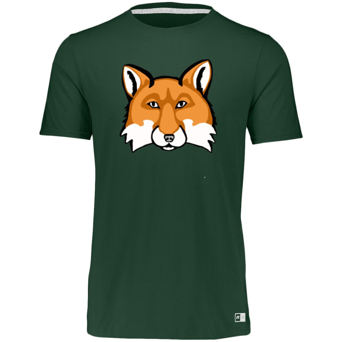 Forest green Men’s poly blend tee red fox