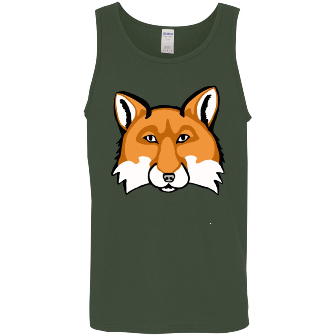 Green Men’s pure sustainable cotton  tank red fox