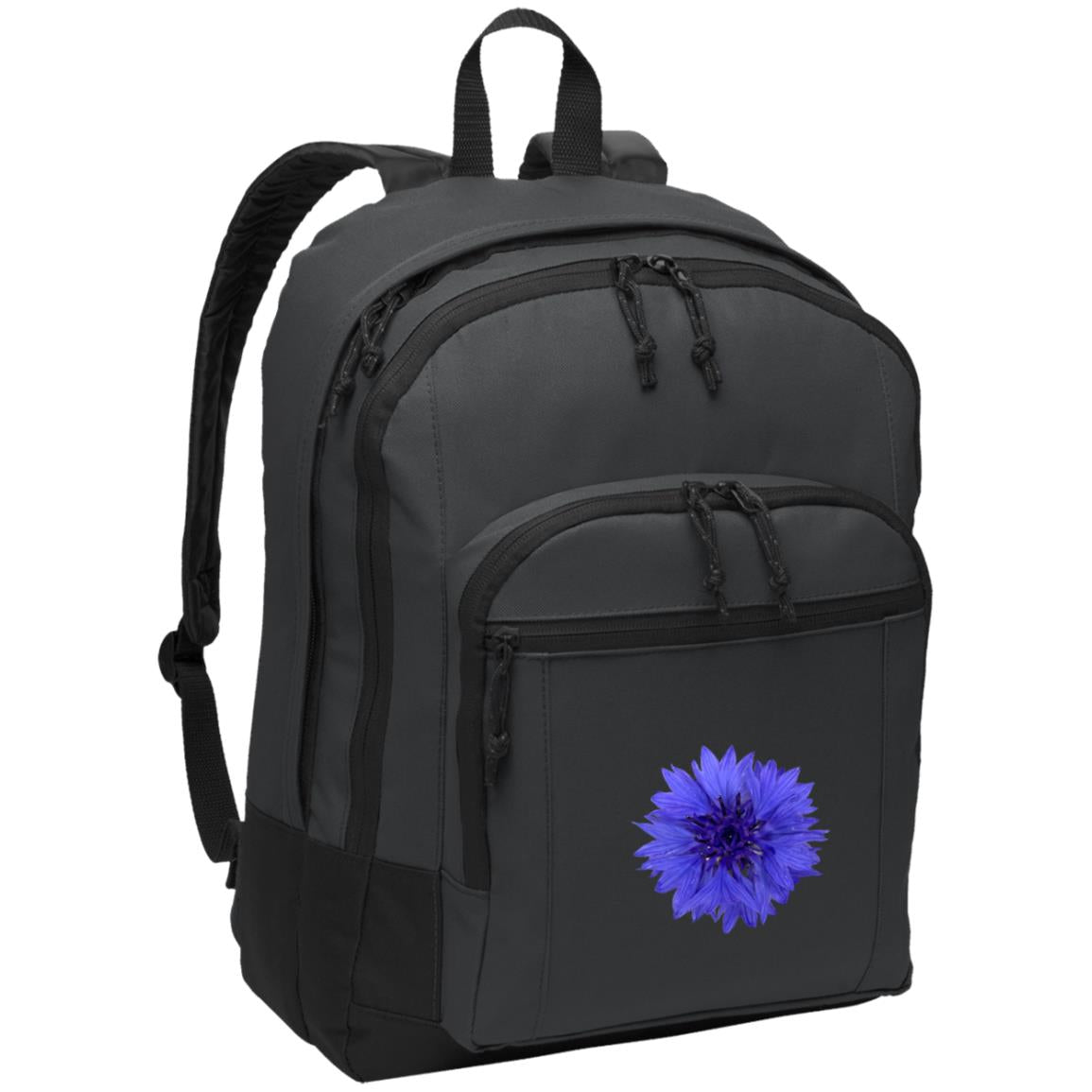 Grey poly canvas back pack blue cornflower