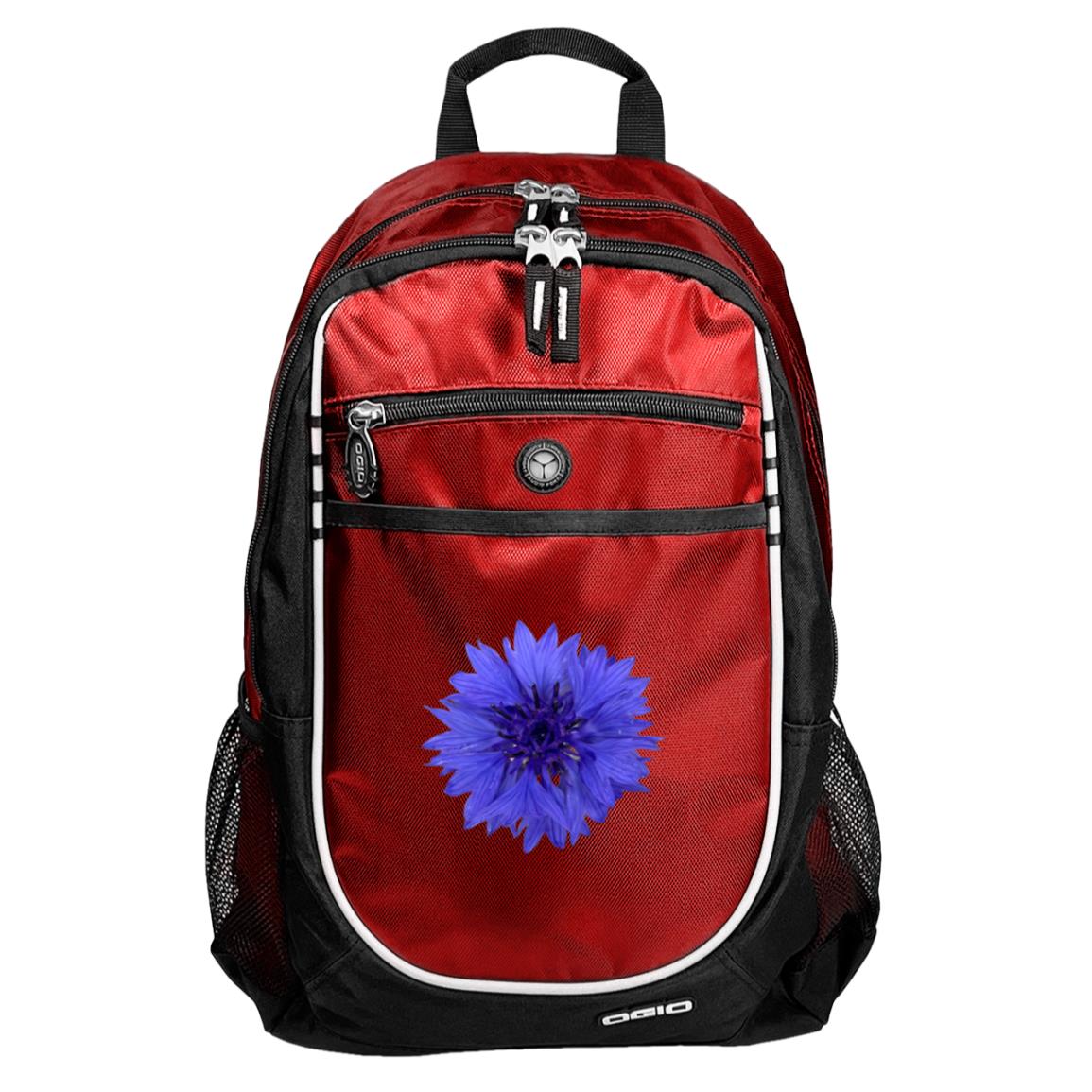 Red sport backpack blue cornflower