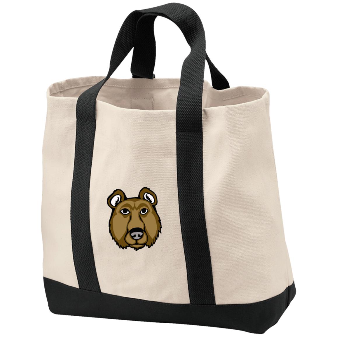 Cotton Canvas market tote brown bear