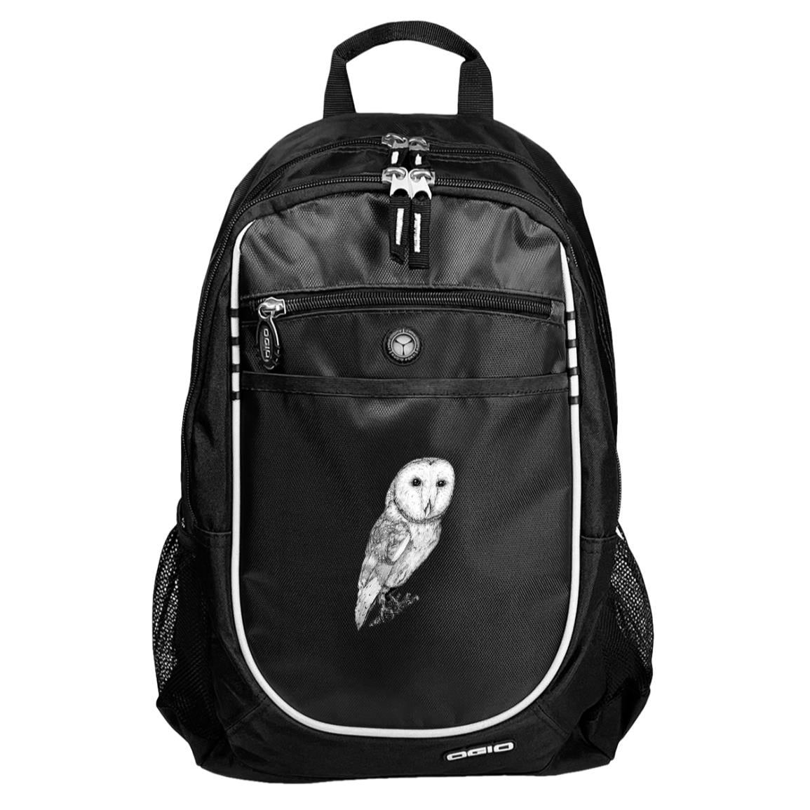 Black sport backpack barn owl