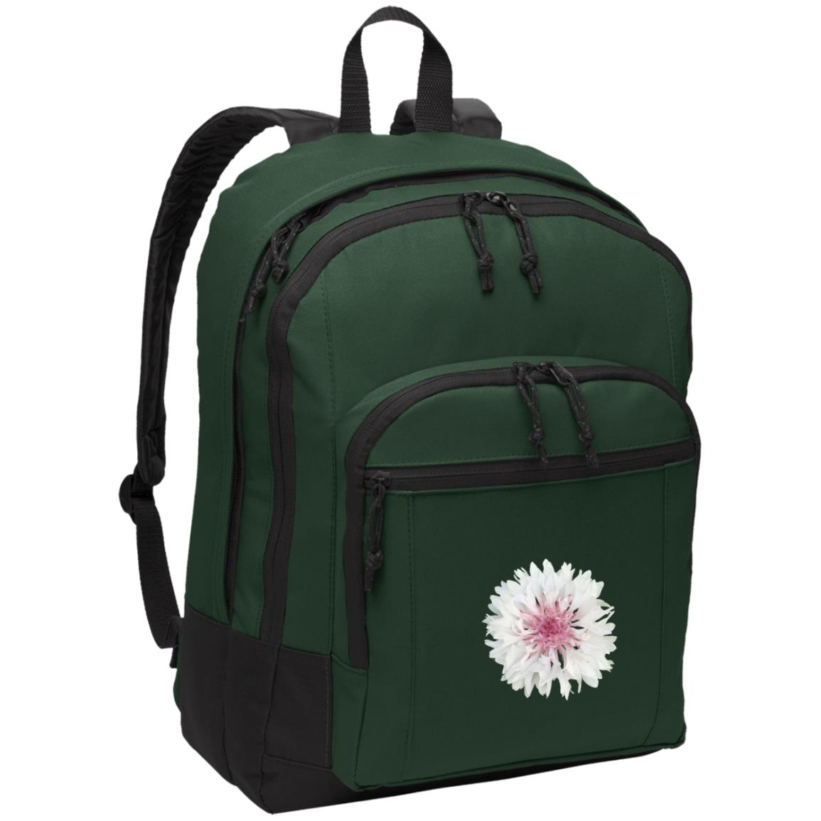 Green poly canvas back pack pink cornflower