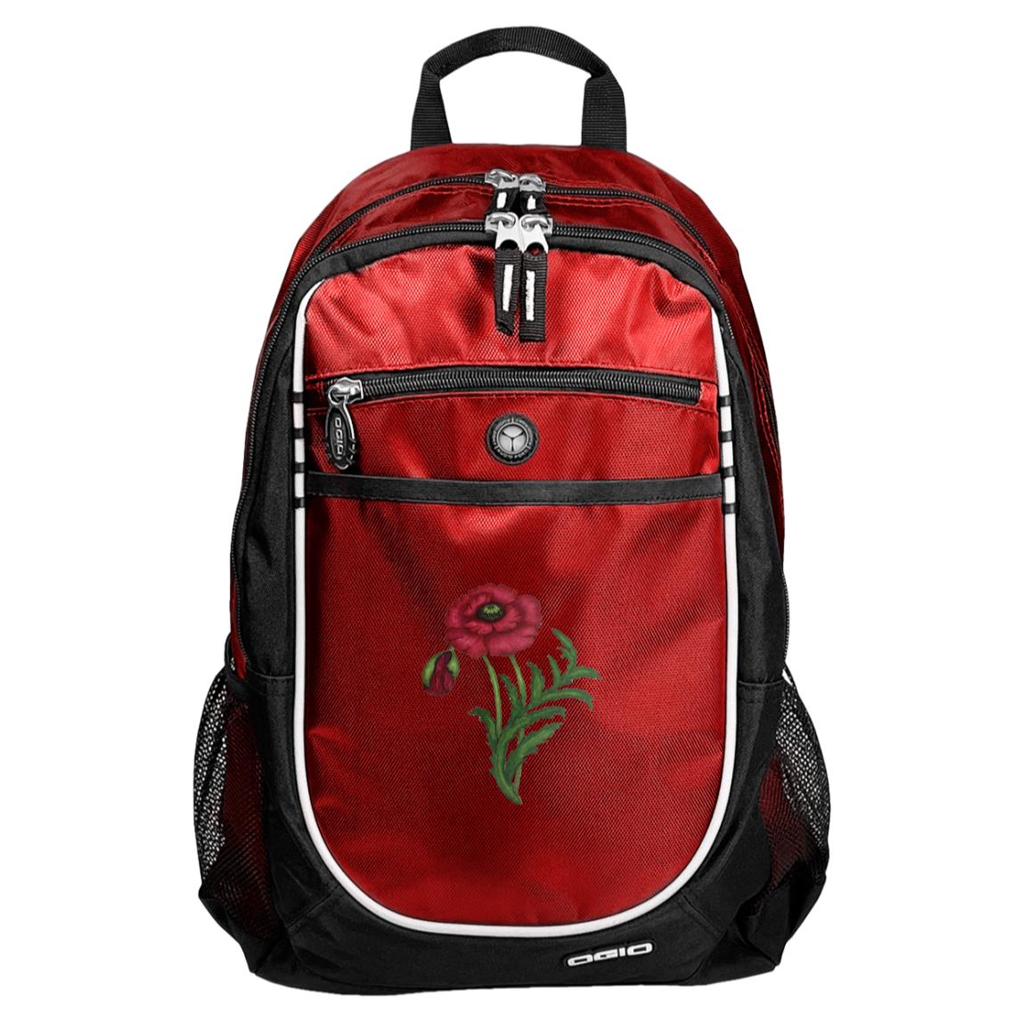 Red sport backpack red poppy