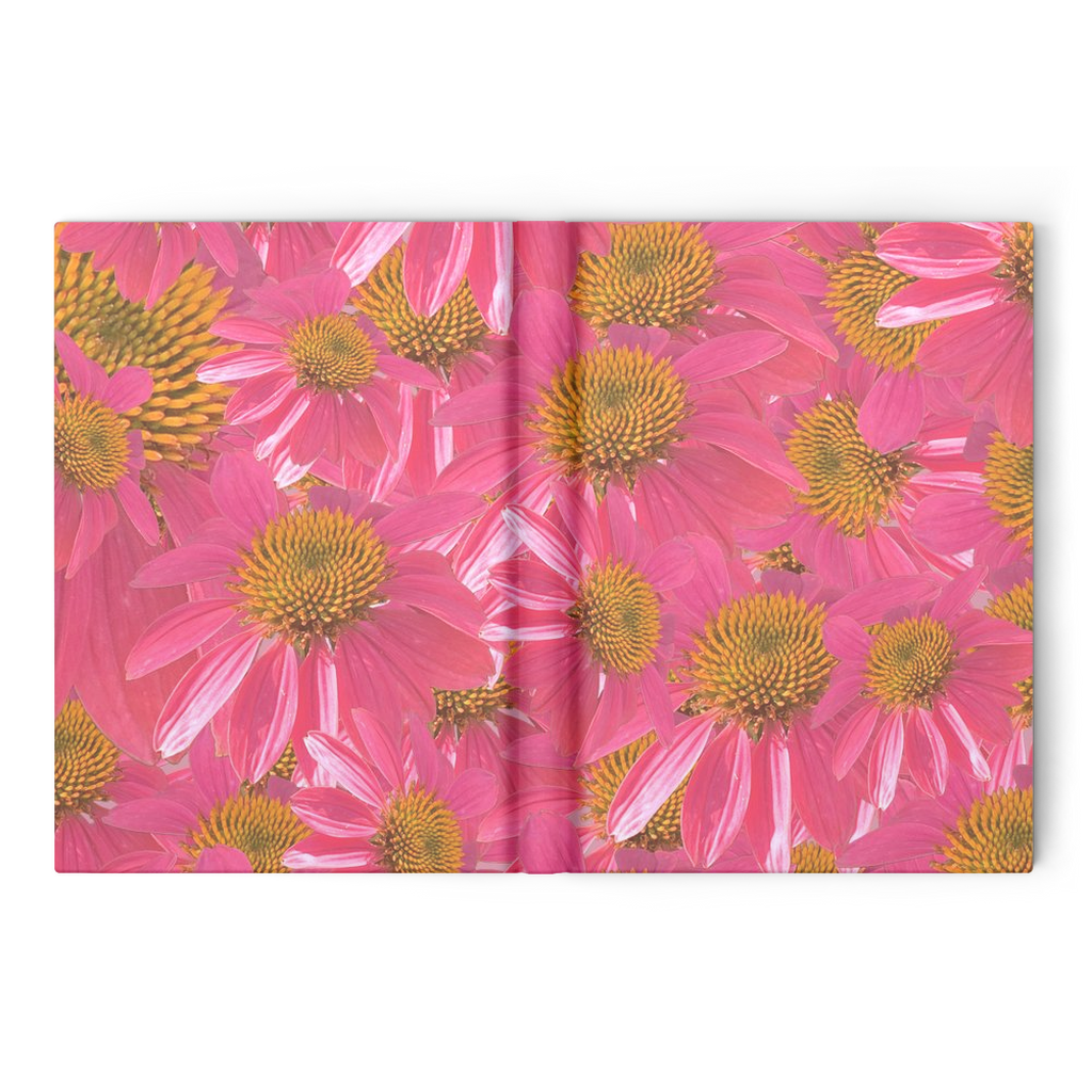 Hardcover journal 160 pages ruled or blank echinacea pattern