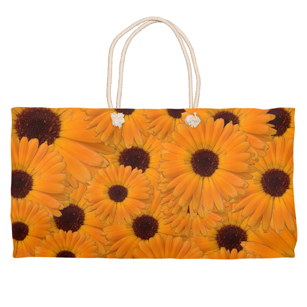 Weekender tote (cotton rope handle) orange calendula  1