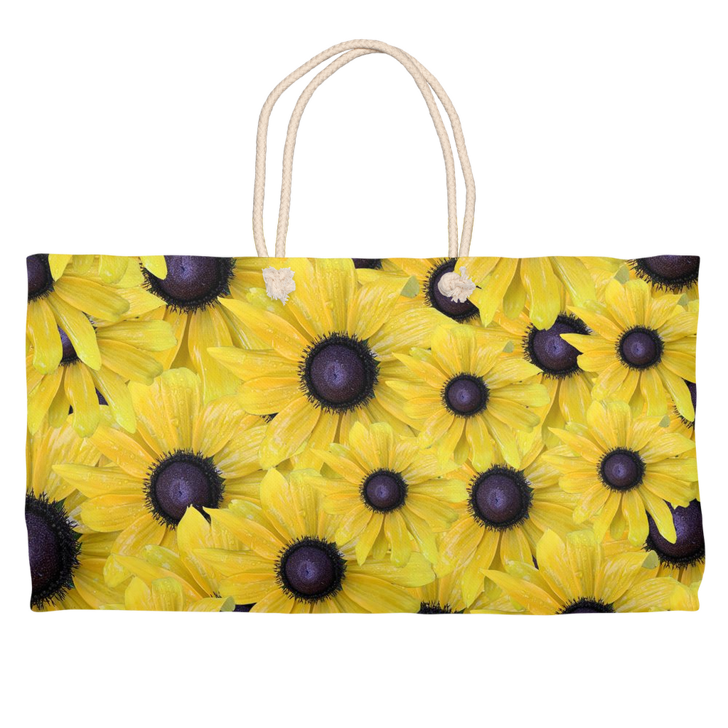 Weekender tote (cotton rope handle) yellow rudbeckia 1