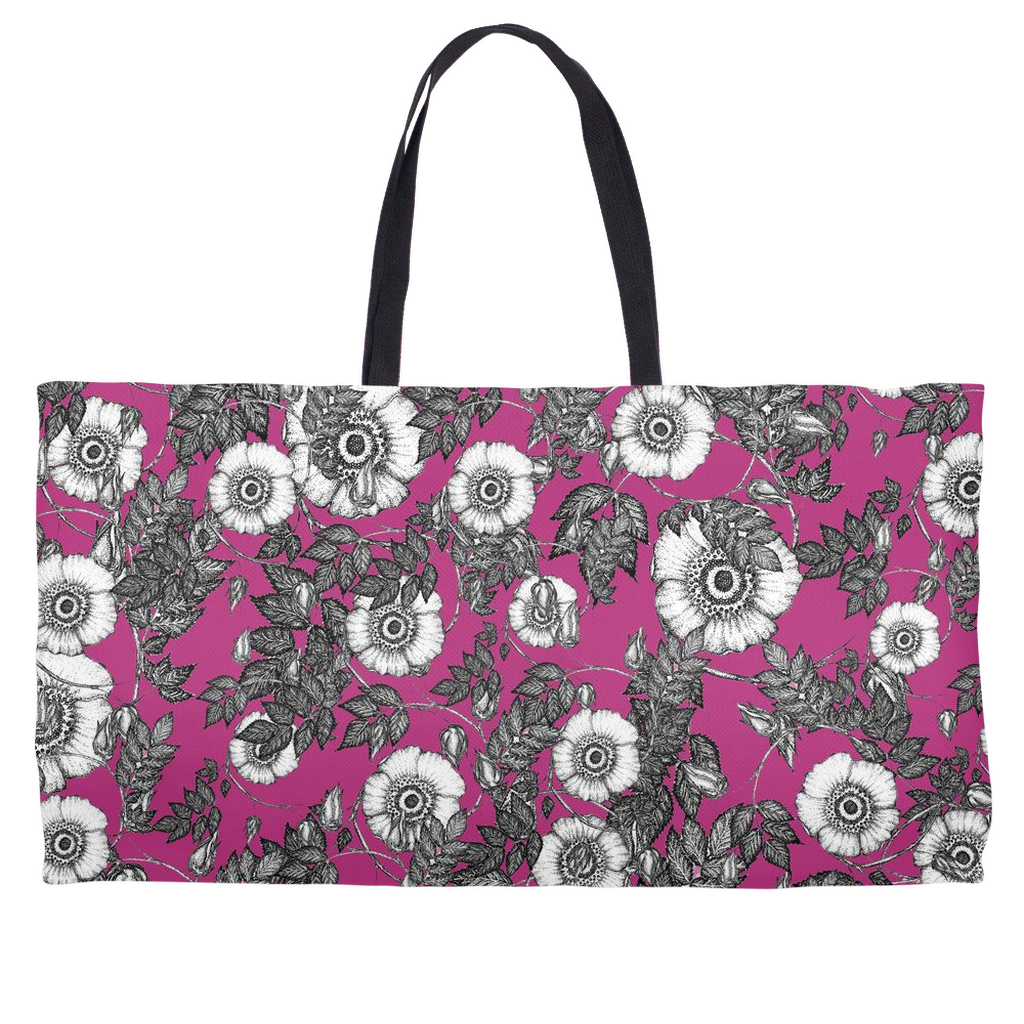 Weekender tote (cotton webbing handle) pink wild rose  1