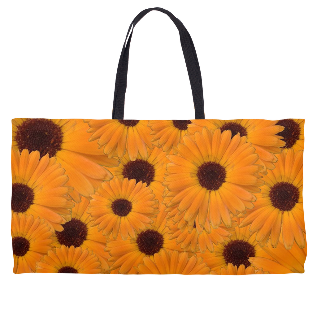 Weekender tote (cotton webbing handle) orange calendula  1