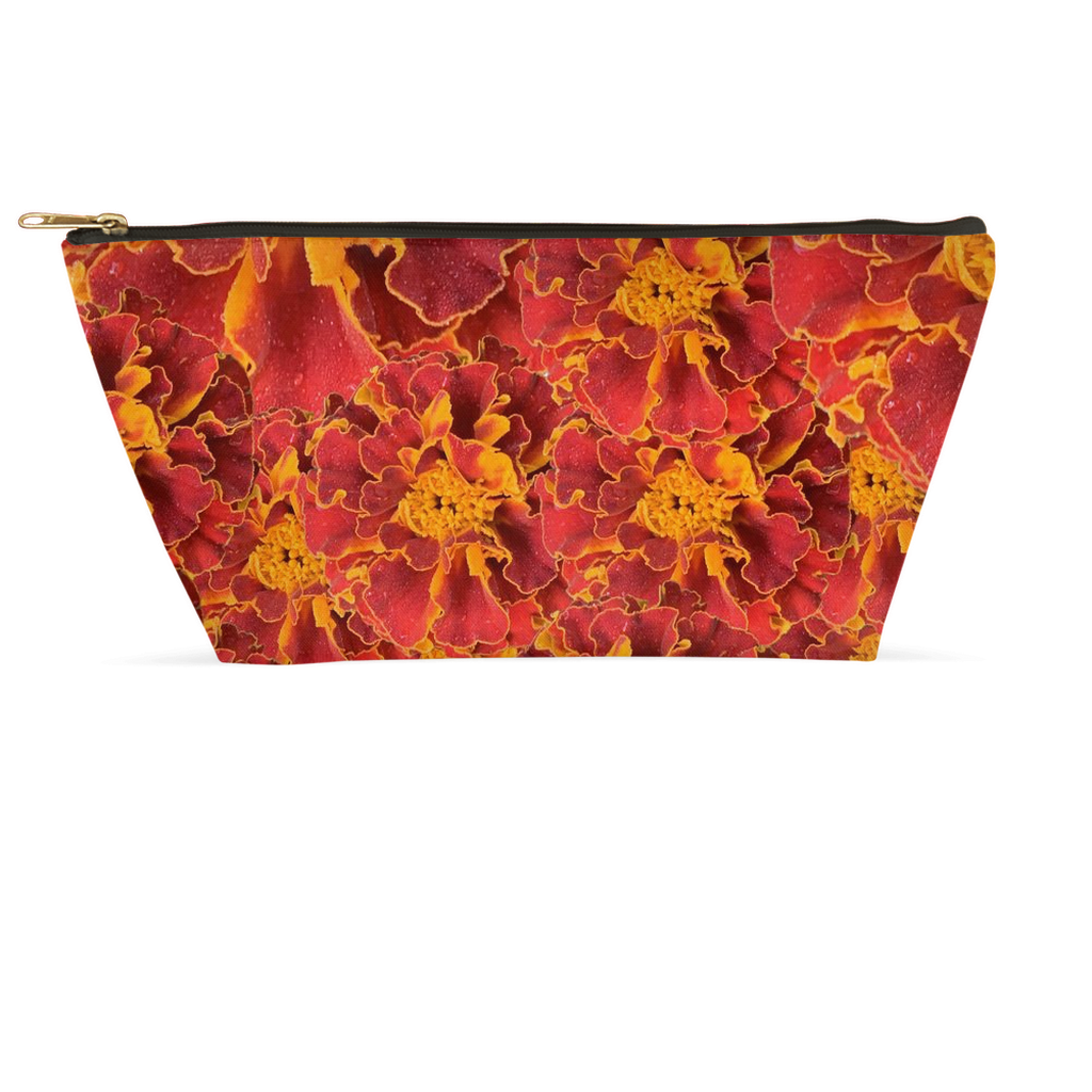T bottom pouch orange marigold floral pattern
