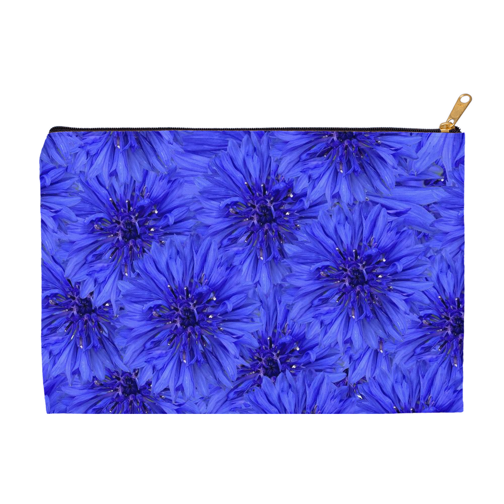 Flat pouch blue cornflower floral  pattern