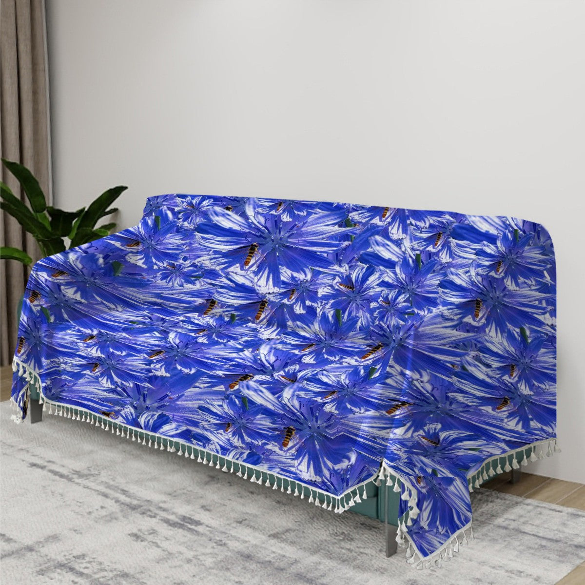 Couch Cover (two sizes) Blue wild chicory 1