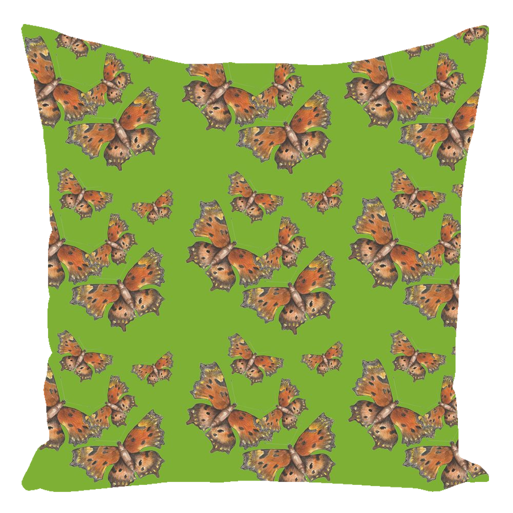 Throw Pillow (Multiple Sizes) Green Coma Butterfly 1