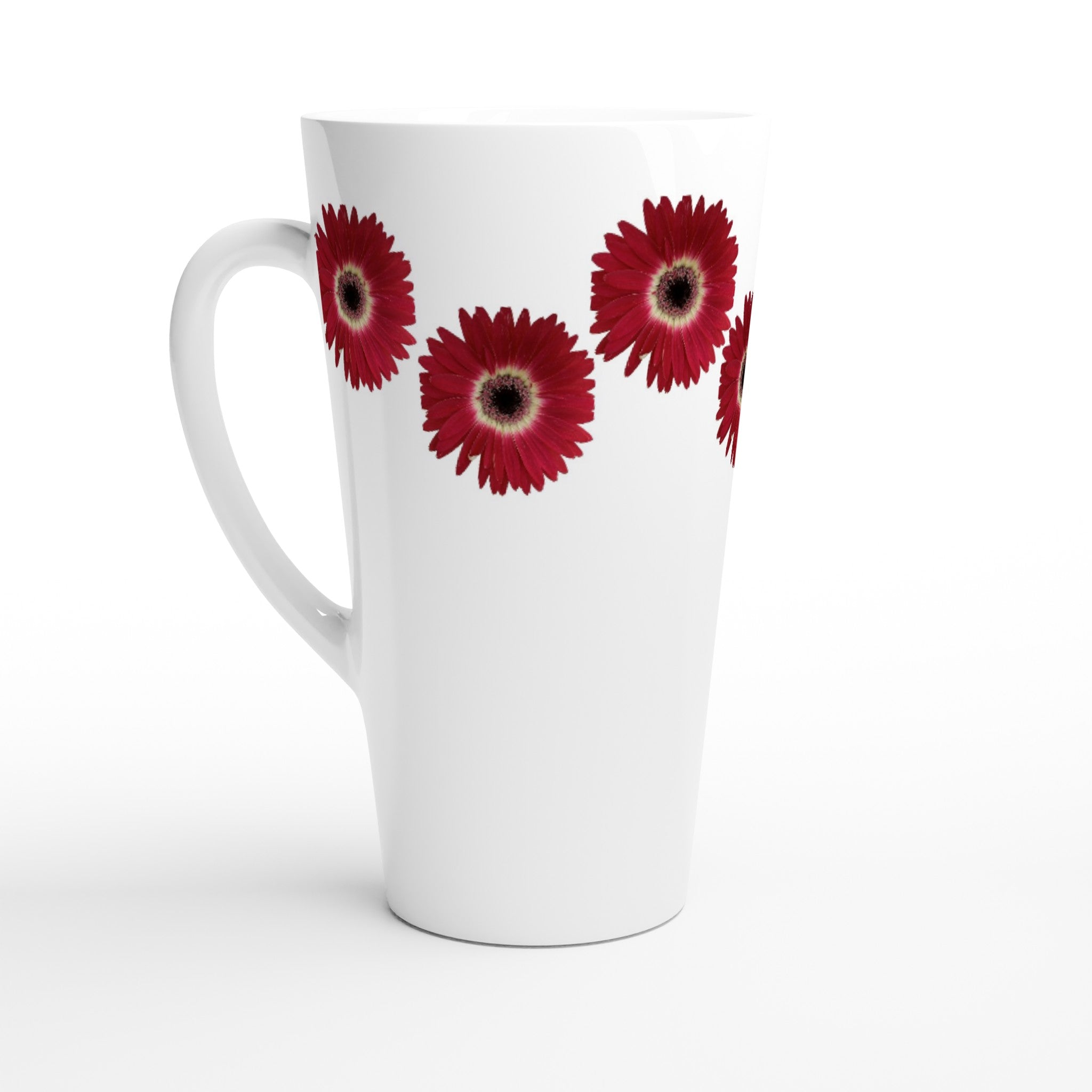 17oz ceramic latte mug gerbera daisy  floral pattern 