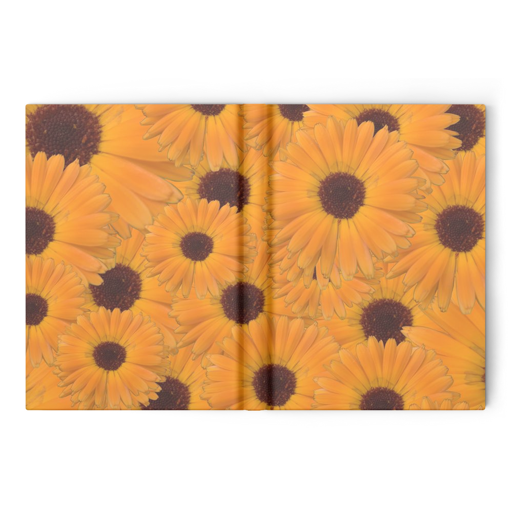 hardbound journal, 160 pages, ruled or lined, calendula pattern