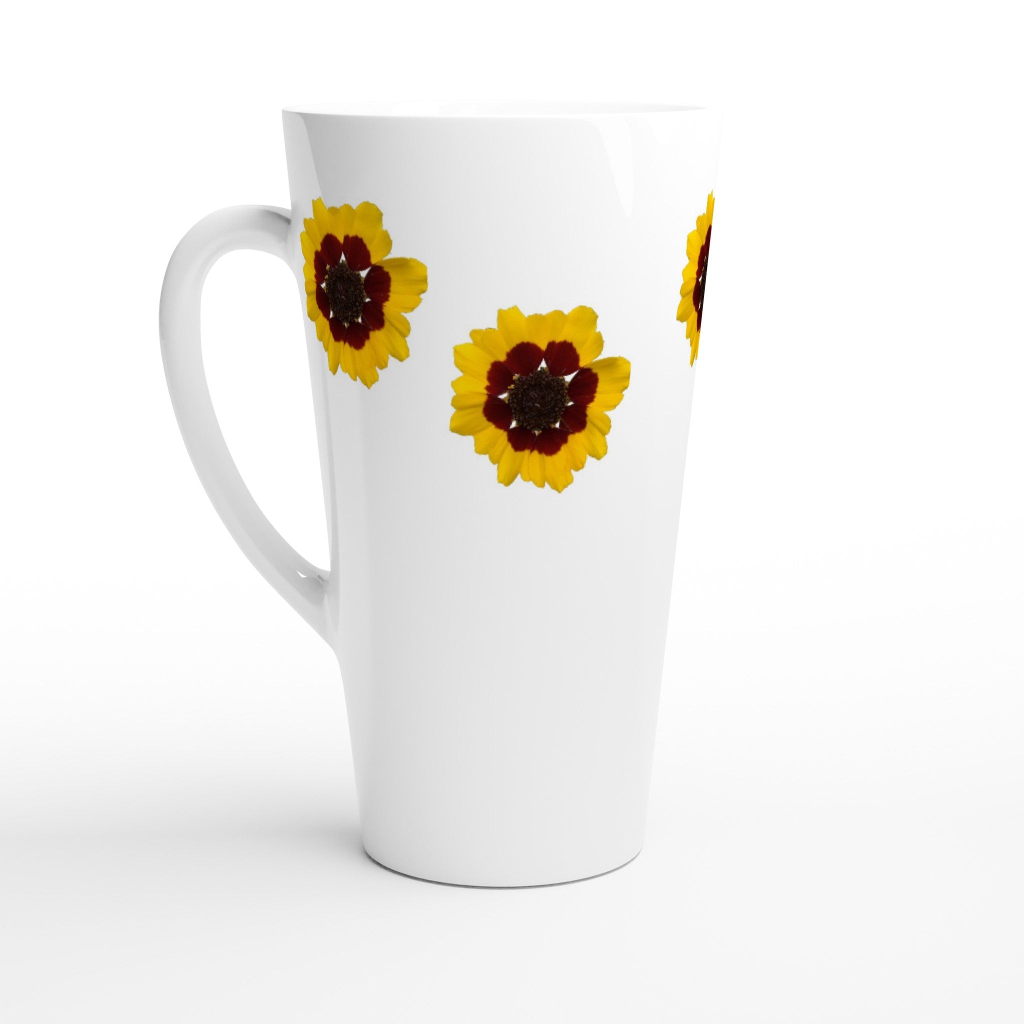 17oz ceramic latte mug golden tickseed floral pattern 